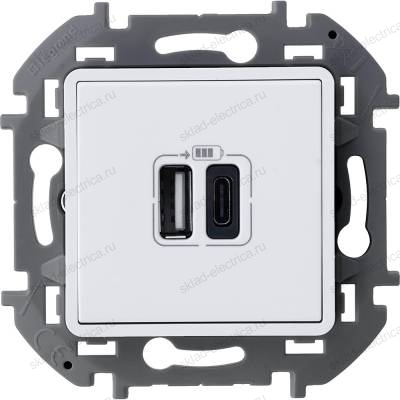 Зарядное устройство с двумя USB-разьемами A-C 240В/5В 3000мА Legrand Inspiria белый 673760