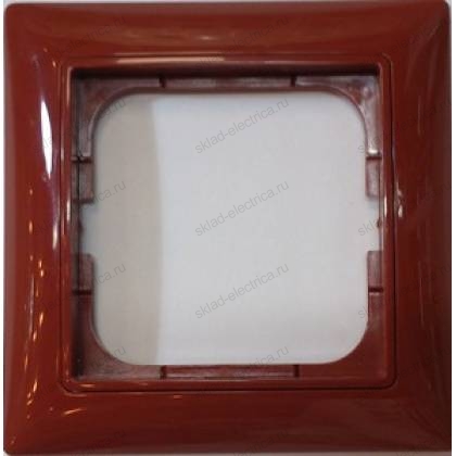 Рамка одинарная с декоративной накладкой Фойер (красный) ABB Basic 55 1725-0-1516