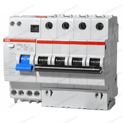 Автоматический выключатель дифференциального тока АВВ (АВДТ) DS204 10А С 30мА АС 6кА