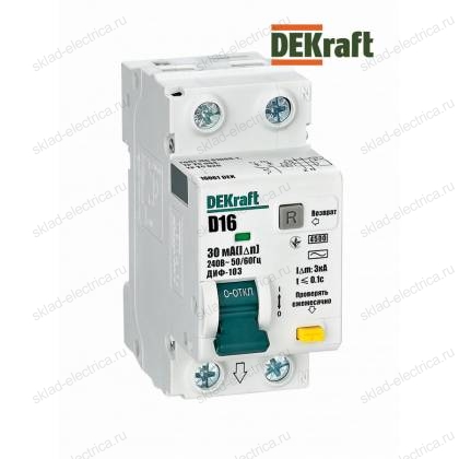 Дифференциальный автомат 1Р+N 16А 30мА тип AC х-ка D АВДТ ДИФ-103 4.5кА