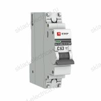 Автоматический выключатель 1P 63А (C) 6кА ВА 47-63M без теплового расцепителя EKF PROxima