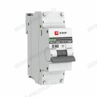 Автоматический выключатель 1P 80А (D) 10kA ВА 47-100M без теплового расцепителя EKF PROxima
