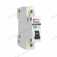 Автоматический выключатель 1P 50А (C) 4,5кА ВА 47-29 EKF Basic