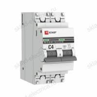 Автоматический выключатель 2P 4А (C) 6кА ВА 47-63 DC EKF PROxima