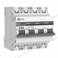 Автоматический выключатель 4P 63А (C) 4,5kA ВА 47-63 EKF PROxima
