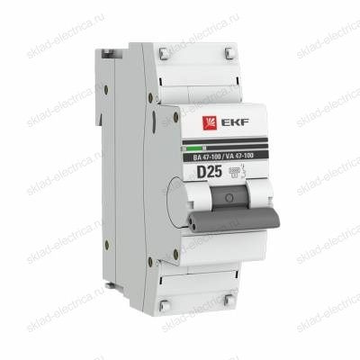 Автоматический выключатель 1P 25А (D) 10kA ВА 47-100 EKF PROxima