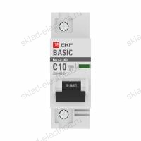 Автоматический выключатель 1P 10А (C) 10kA ВА 47-100 EKF Basic