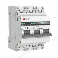 Автоматический выключатель 3P 4А (D) 4,5kA ВА 47-63 EKF PROxima