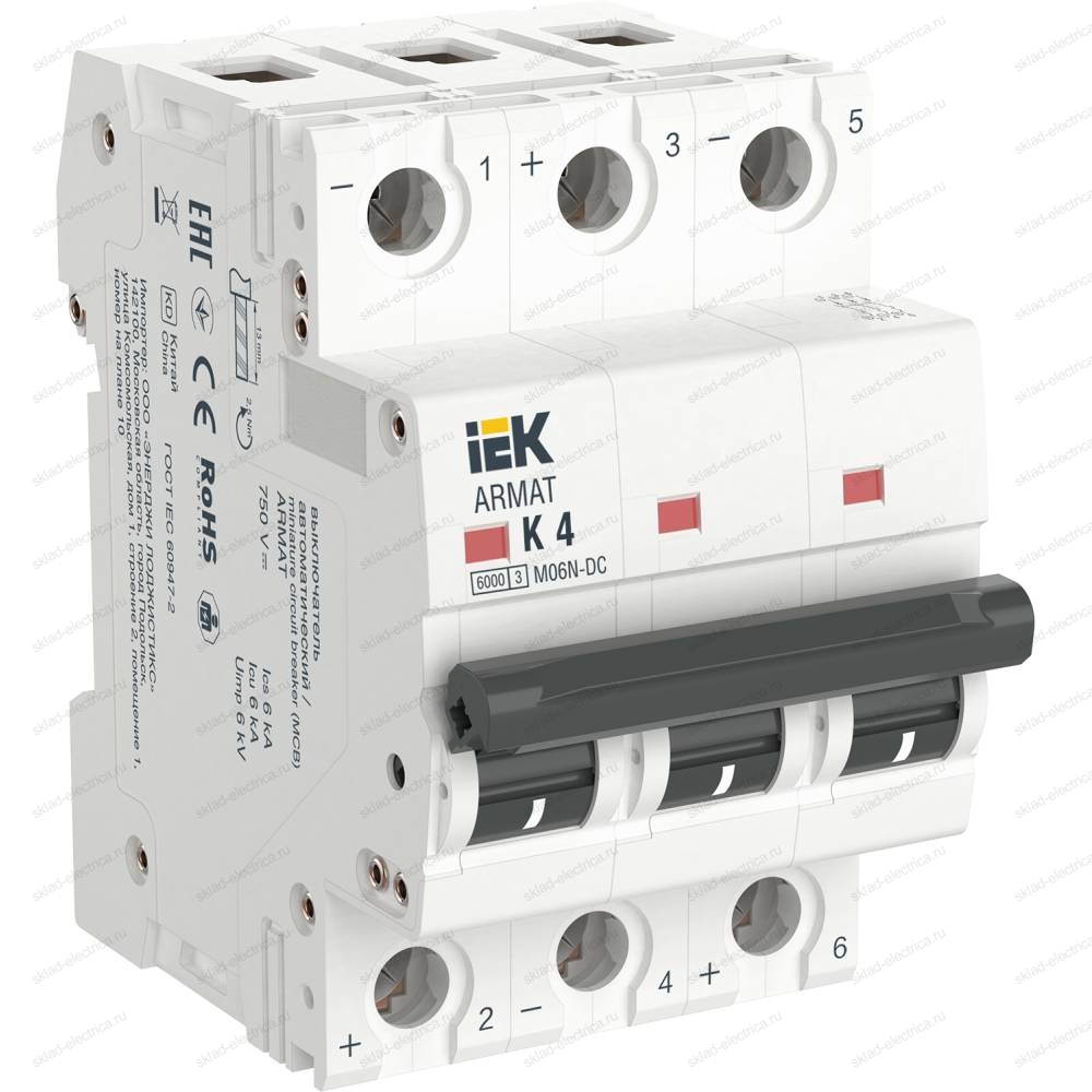 ARMAT Автоматический выключатель M06N-DC 3P K 4А IEK