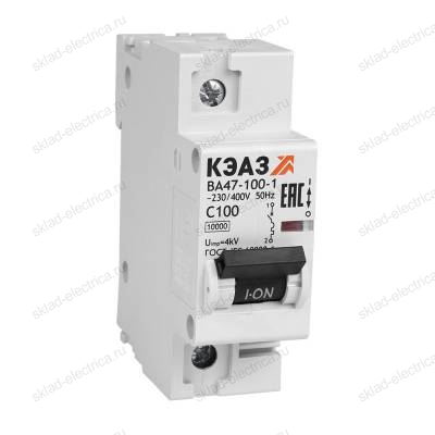 Выключатель автоматический модульный ВА47-100-1B20-УХЛ3 (10кА)-КЭАЗ