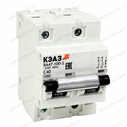 Выключатель автоматический модульный ВА47-100-2D25-УХЛ3 (10кА)-КЭАЗ