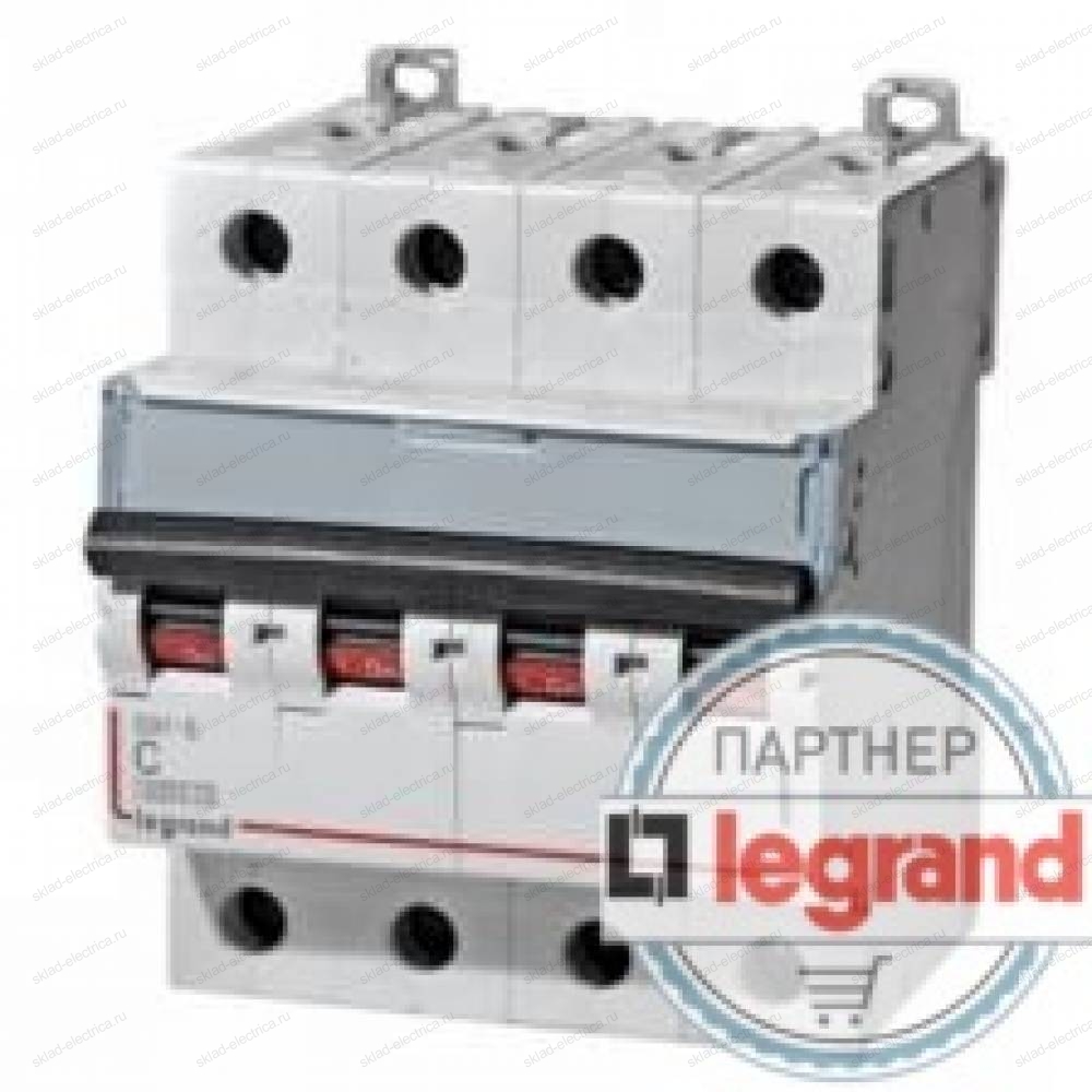 Legrand Выключатель автоматический четырехполюсный 63А C DX3-E 6kA/6kА 407311