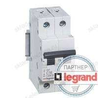 Автоматический выключатель двухполюсный 10А хар-ка С Legrand 419695
