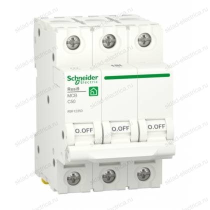 Автоматический выключатель Schneider Electric Resi9 3P 50А (C) 6кА, R9F12350