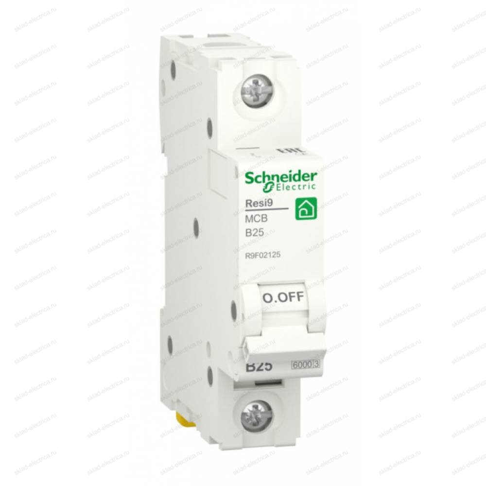 Автоматический выключатель Schneider Electric Resi9 1P 25А (B) 6кА, R9F02125