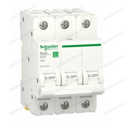 Автоматический выключатель Schneider Electric Resi9 3P 63А (C) 6кА, R9F12363