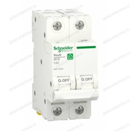 Автоматический выключатель Schneider Electric Resi9 2P 40А (C) 6кА, R9F12240
