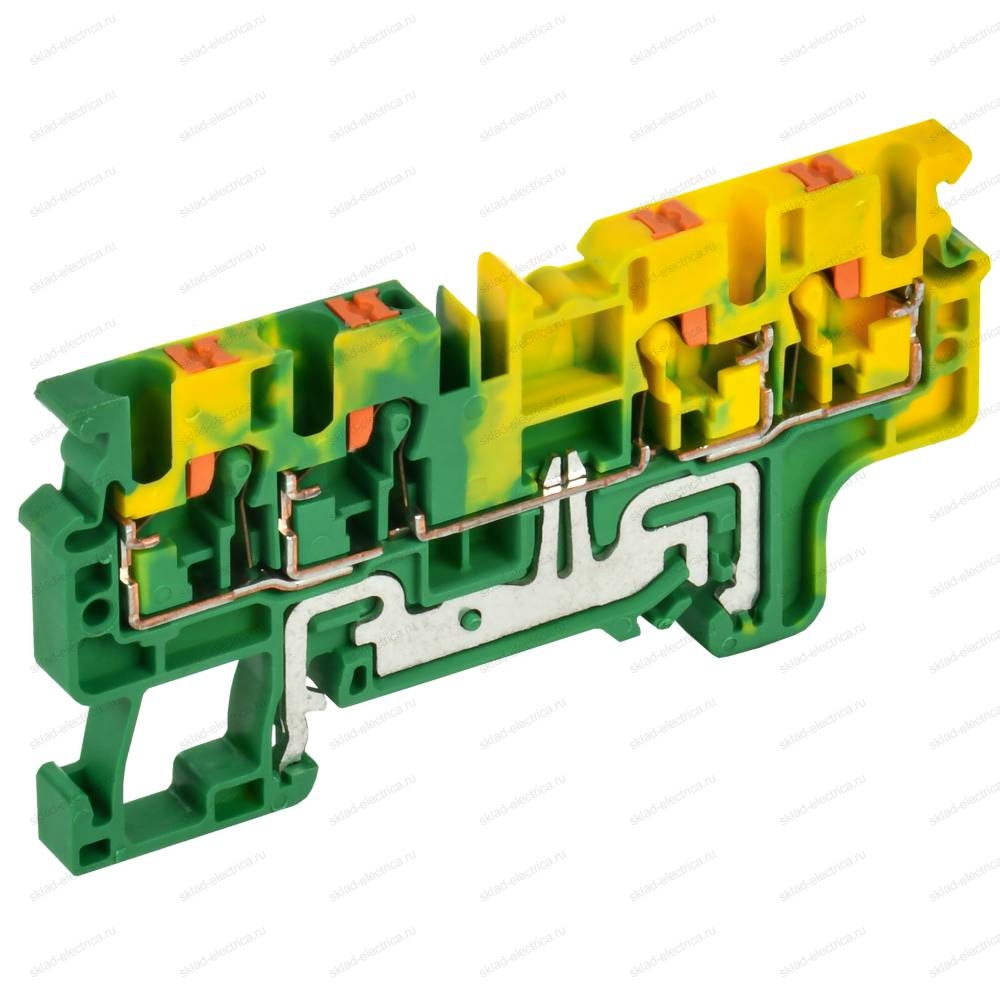 Колодка клеммная CP-MC-PEN заземляющая 4 вывода 2,5мм2 желто-зеленая IEK