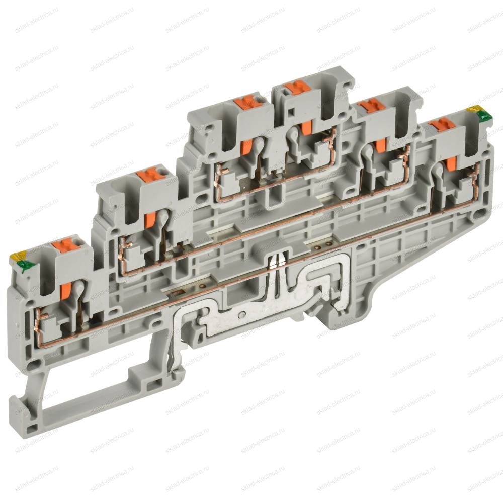 Колодка клеммная CP-ML-PEN трехуровневая с заземлением на нижнем уровне 2,5мм2 серая IEK