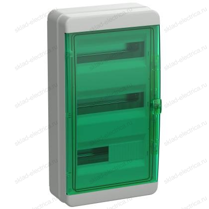 TEKFOR Корпус пластиковый КМПн-36 IP65 зеленая прозрачная дверь IEK