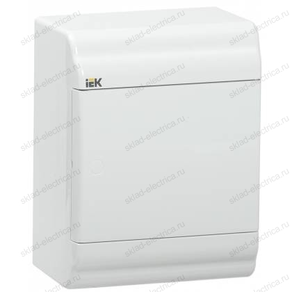 IEK PRIME Корпус пластиковый навесной ЩРН-П-4 белый/белая дверь IP41