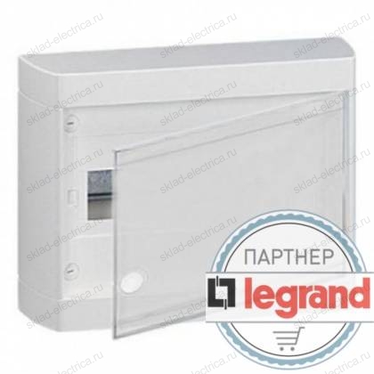 Щит Legrand Nedbox накладной на 12 (+1) модулей (1х12) с шинами N+PE с белой дверью