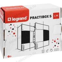 Пластиковый щиток 4 модуля Legrand Practiboх S навесной цвет двери дымчатый 1х4м. 134614