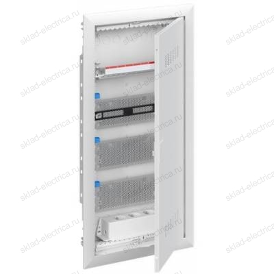 Шкаф мультимедийный встраиваемый с дверью с вентиляционными отверстиями UK648MV (4 ряда)