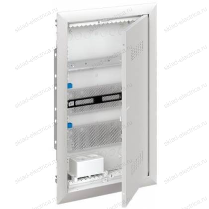 Шкаф мультимедийный встраиваемый с дверью с вентиляционными отверстиями и DIN-рейкой UK630MV (3 ряда)