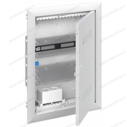 Шкаф мультимедийный встраиваемый с дверью с вентиляционными отверстиями и DIN-рейкой UK620MV (2 ряда)