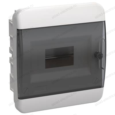 TEKFOR Корпус пластиковый ЩРВ-П-8 IP41 черная прозрачная дверь IEK
