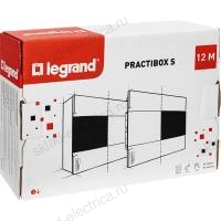 Пластиковый щиток 12 модулей Legrand Practiboх S встраиваемый (в сплошные стены,бетон,кирпич) дымчатая дверца 1х12м. 135551