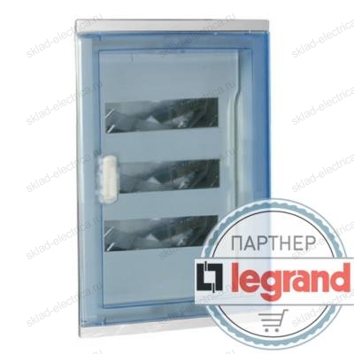 Щит Legrand Nedbox в нишу на 36 (+6) модулей (3х12) с шинами N+PE с прозрачной дверью