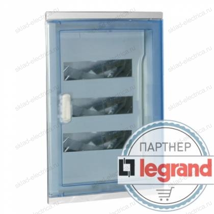 Щит Legrand Nedbox в нишу на 36 (+6) модулей (3х12) с шинами N+PE с прозрачной дверью
