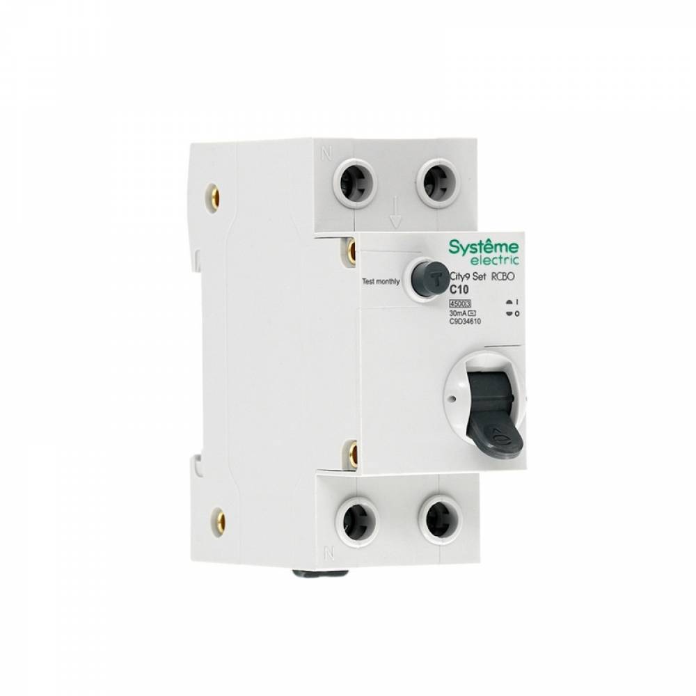 Автоматический выключатель дифферинциального тока (АВДТ) 1P+N С 10А 4.5kA 30мА Тип-AС C9D34610 City9 Set 34