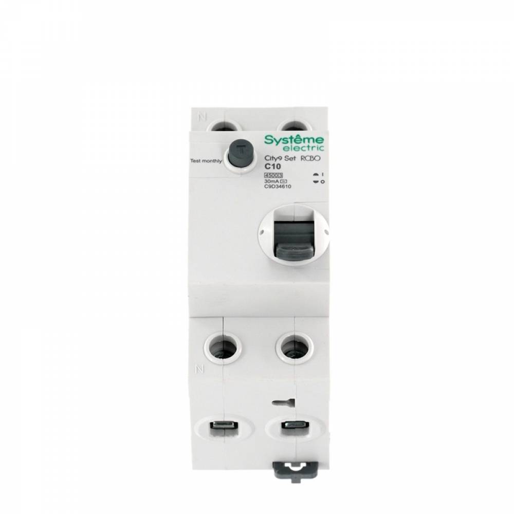 Автоматический выключатель дифферинциального тока (АВДТ) 1P+N С 10А 4.5kA 30мА Тип-AС C9D34610 City9 Set 48