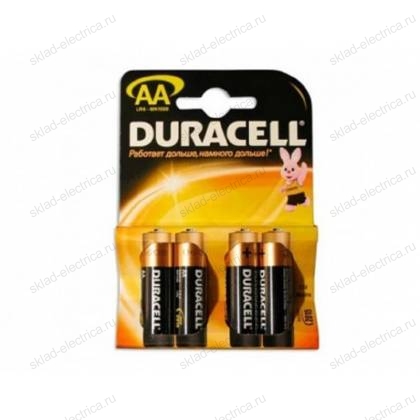Батарейка AA/LR06 пальчиковая Duracell блистер 4 шт