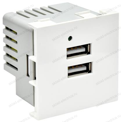 PRIMER РКЮ-23-40-П Розетка USB A+A 5В 4,2А (2 модуля) белая IEK