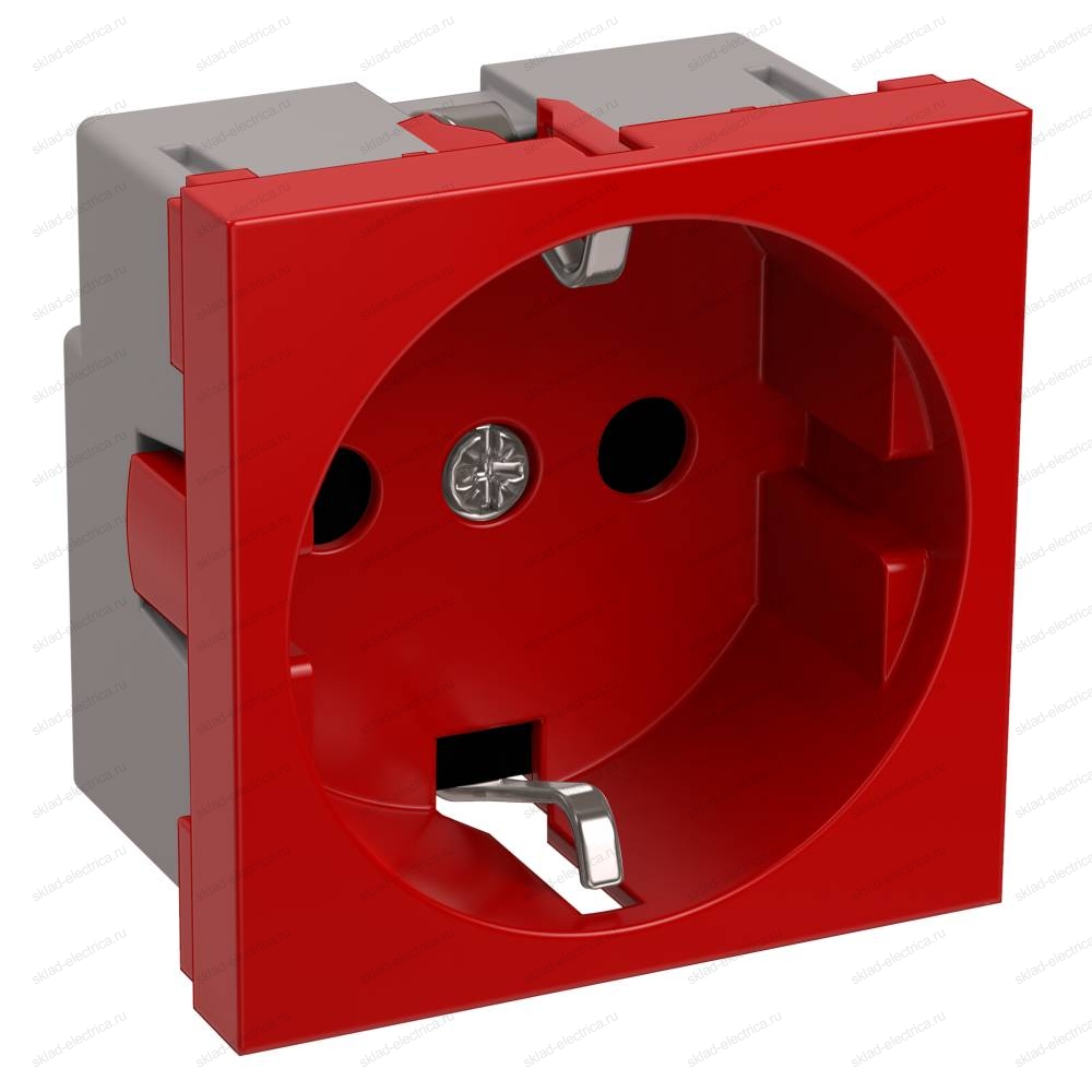 РКС-20-32-П-К Розетка с з/к 2к (на 2 модуля) ПРАЙМЕР красная IEK