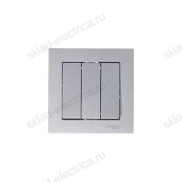 Выключатель трехклавишный ATN000331 Schneider Electric Atlas Design алюминий