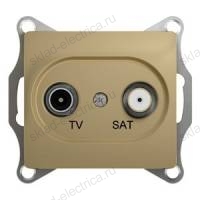 Розетка TV SAT одиночная титан Glossa Schneider Electric GSL000497