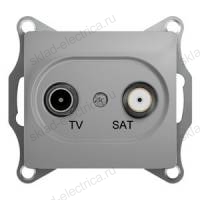 Розетка TV SAT одиночная  алюминий Glossa Schneider Electric GSL000397