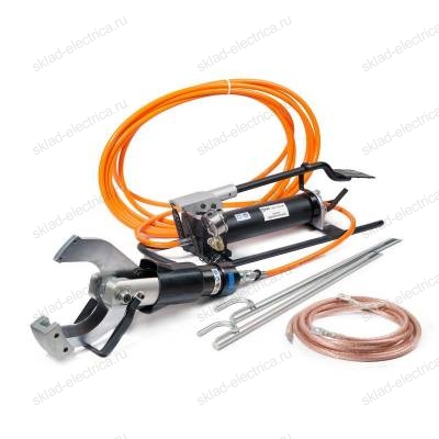 Комплект гидравлических ножниц с ножной помпой для резки кабелей под напряжением НГПИ-105 (КВТ)