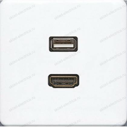 Розетка HDMI - USB Jung CD500 MACD1163WW цвет белый