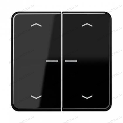 JUNG Клавиша для KNX кнопки, 2 группы с окошком и символами "стрелки" дюропласт черный