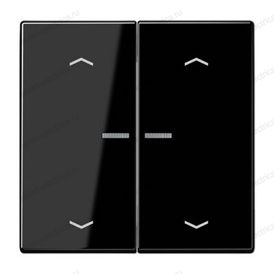 JUNG Клавиша для KNX кнопки, 2 группы, с окошком и символами"стрелки" дюропласт черный