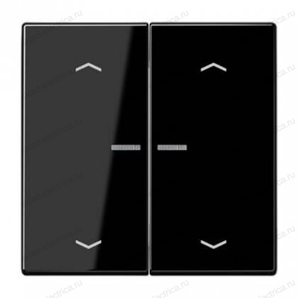JUNG Клавиша для KNX кнопки, 2 группы, с окошком и символами"стрелки" дюропласт черный