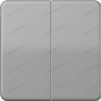 Выключатель двухклавишный кнопочный Jung CD500 505TU+CD595GR цвет серый