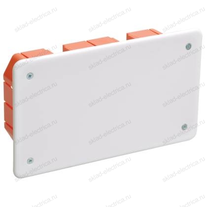 Коробка распаячная КМ41006 для твердых стен 172х96х45мм с саморезами с крышкой IEK
