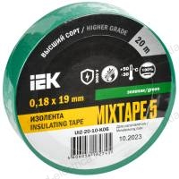 MIXTAPE 5 Изолента 0,18х19мм зеленая 20м IEK